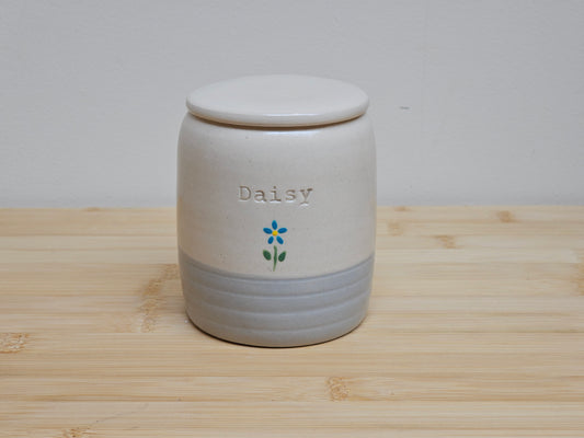 Blue Cylinder Pet Urn