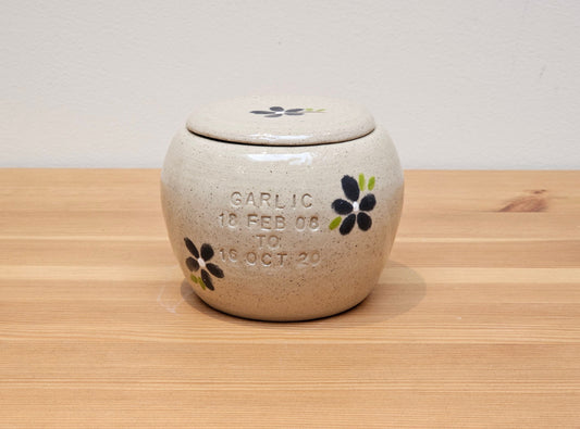 Dark Blue Flowers Pet Urn