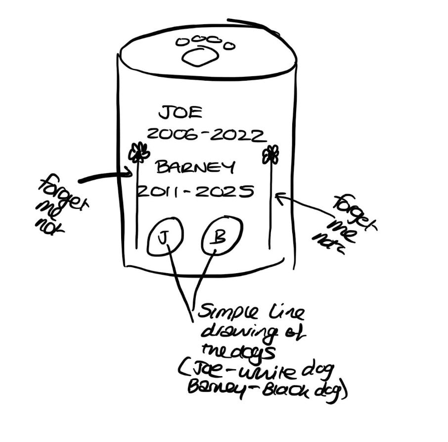 Custom urn for Joe and Barney