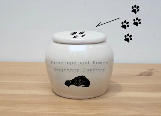 Custom Urns for Penelop and Romeo, Pepper, and Chuck