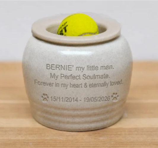 Custom Urn for Bernie with a ball lid
