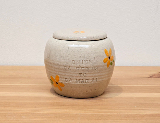 Orange Flowers Pet Urn